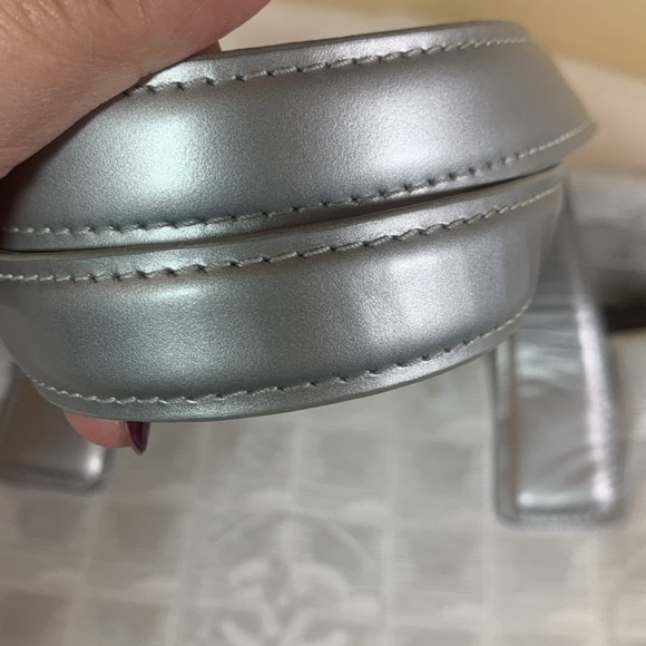 Chanel Rare Silver Travel Line Fabric Tote with Silver Leather Handles - Picture 6 of 17